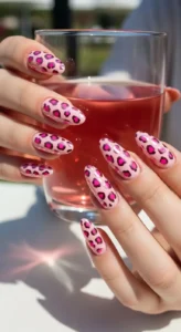 Pink Leopard Nails