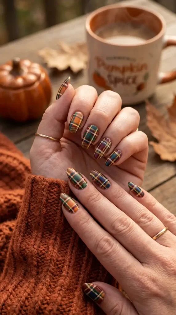 Plaid Fall Nails