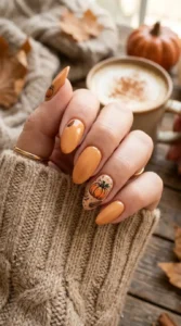 Pumpkin & Cinnamon Accent Nail