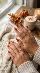 Pumpkin Spice Almond Nails