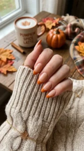 Pumpkin Spice French Tips 