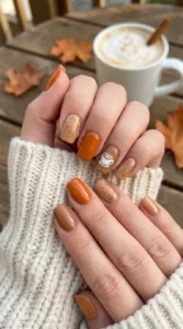 Classic Pumpkin Spice Latte Nails