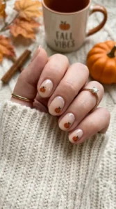 Pumpkin Spice Minimalist Nails