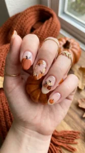 Pumpkin Spice Negative Space Nails