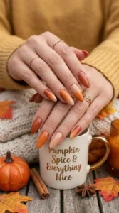Pumpkin Spice Ombre Nails