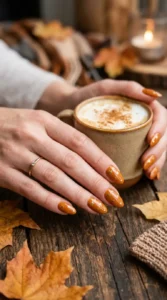 Pumpkin Spice Star Nails
