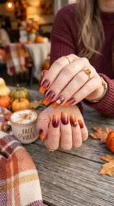 Pumpkin Spice Sunset Nails