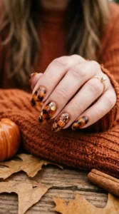 Pumpkin Spice Tortoiseshell Nails