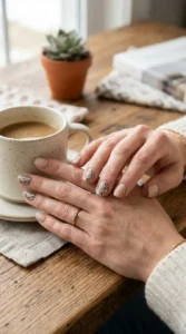 Short Snake Print Nails