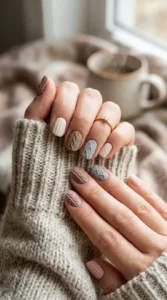 Short Sweater Texture Nails