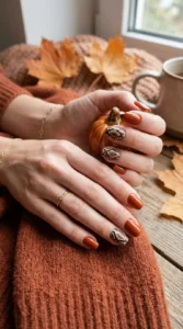 Snake Print Accent Nail