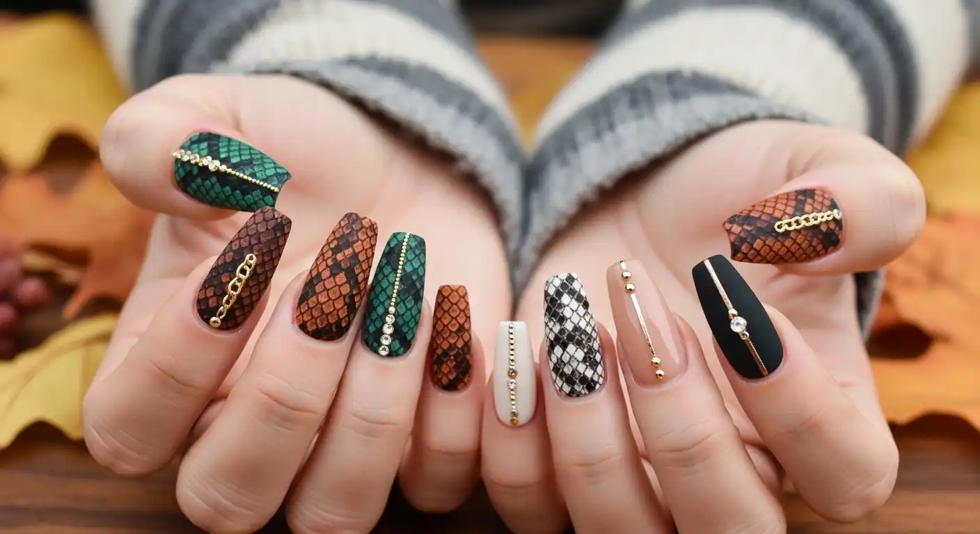 17+ Snake Print Nails Ideas 2026: Trendy Fall Nail Designs to Try