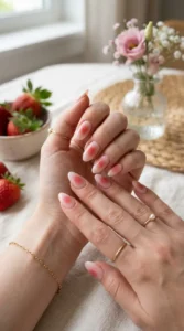 Strawberry Milk Berry Aura Nails