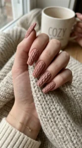 Sweater Nails with Glitter Accents