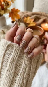 Sweater Nails with Gold Details