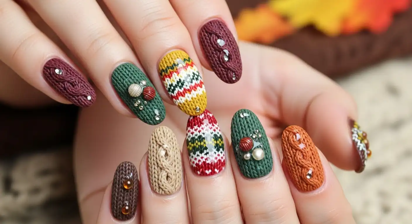 18 Sweater Texture Nails 2026: Cozy Knitted Nail Designs for Fall
