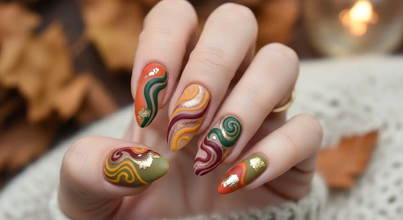 Swirl Fall Nails Trending Ideas 2026