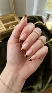 Tortoiseshell and Gold French Tips