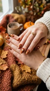 Velvet Autumn Leaf Nails
