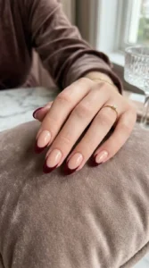 Velvet French Almond Nails
