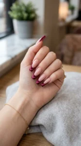 Velvet French Coffin Nails