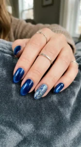 Velvet Glitter Accent Nails