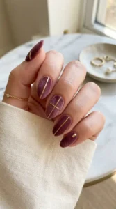 Velvet Gold Line Nails