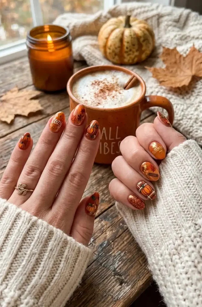 pumpkin fall nail designs 2026