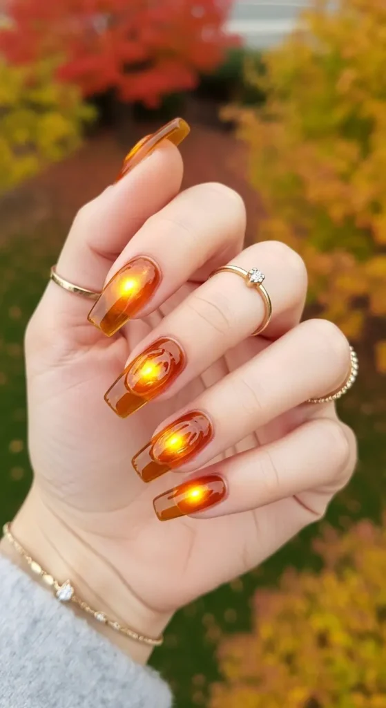 Amber Glass Nails