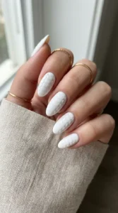 White Crocodile Print Nails