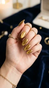 Gold Velvet Nails