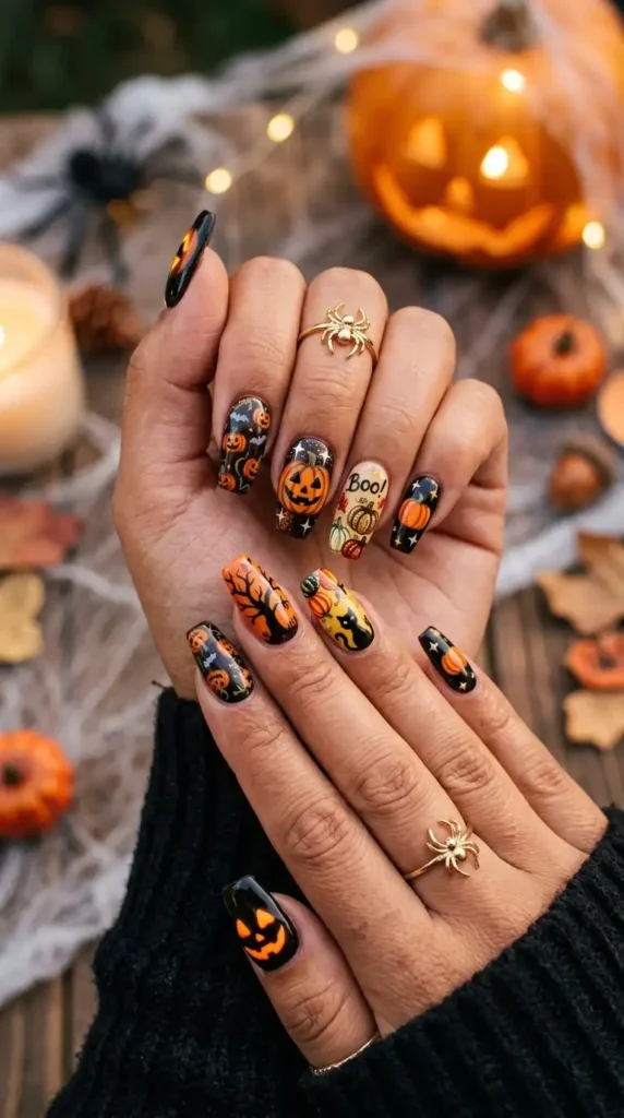  Halloween Pumpkin Nails