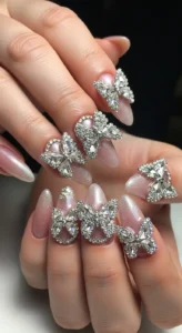 3D Butterfly Rhinestone Nails