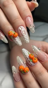 3D Pumpkin Nail Art