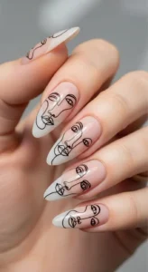 Abstract Face Nails