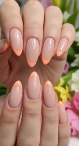 Soft Beige with Pastel Orange Tips