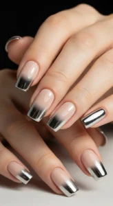 Beige to Silver Chrome Ombre