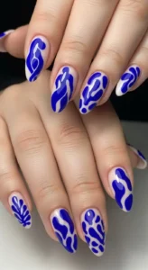 Blue Nude Inspired Nails