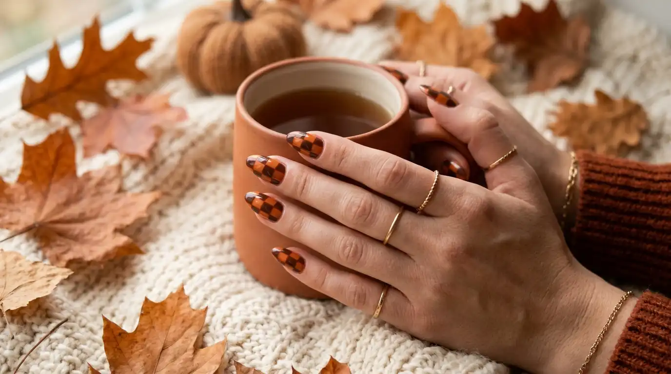 Checkerboard Fall Nails (2026 Guide): 35+ Trendy Autumn Designs You’ll Love