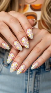 Classic 70s Daisy Nails