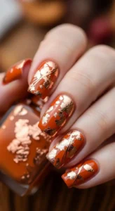 Copper Foil with Burnt Orange Nails