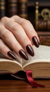 Croc Print Chocolate Nails
