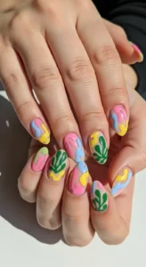 Floral Abstract Nails