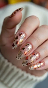 Foil Leaf Designs on Nude Base