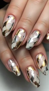 Foil Marble Effect on Cream Base