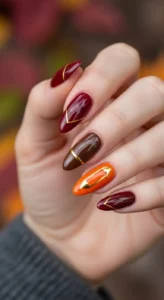  French Tip Nails (Modern Thanksgiving Version)