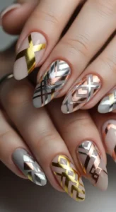 Geometric Foil Designs on Neutral Tones