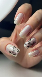 Glazed Chrome Butterfly Nail
