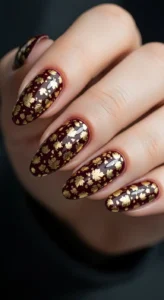 Gold Foil on Deep Burgundy Base