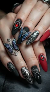 Gothic Butterfly Nails